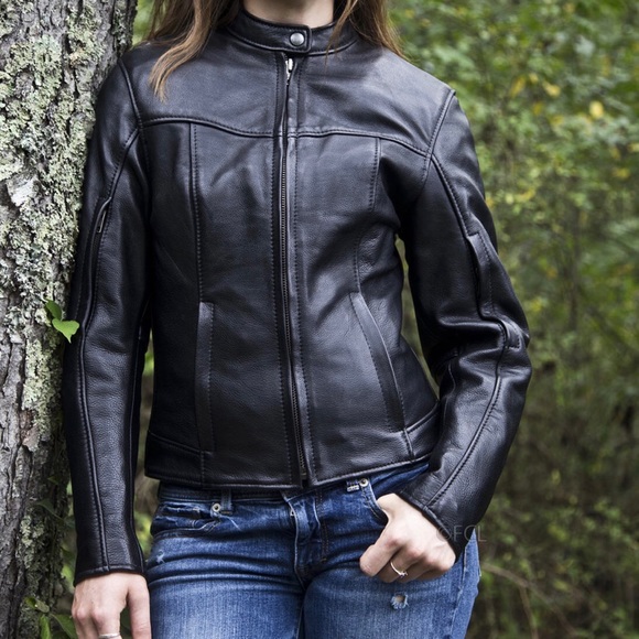 Fox Creek Leather Motorcycle Moto Biker Jacket - Picture 3 of 11